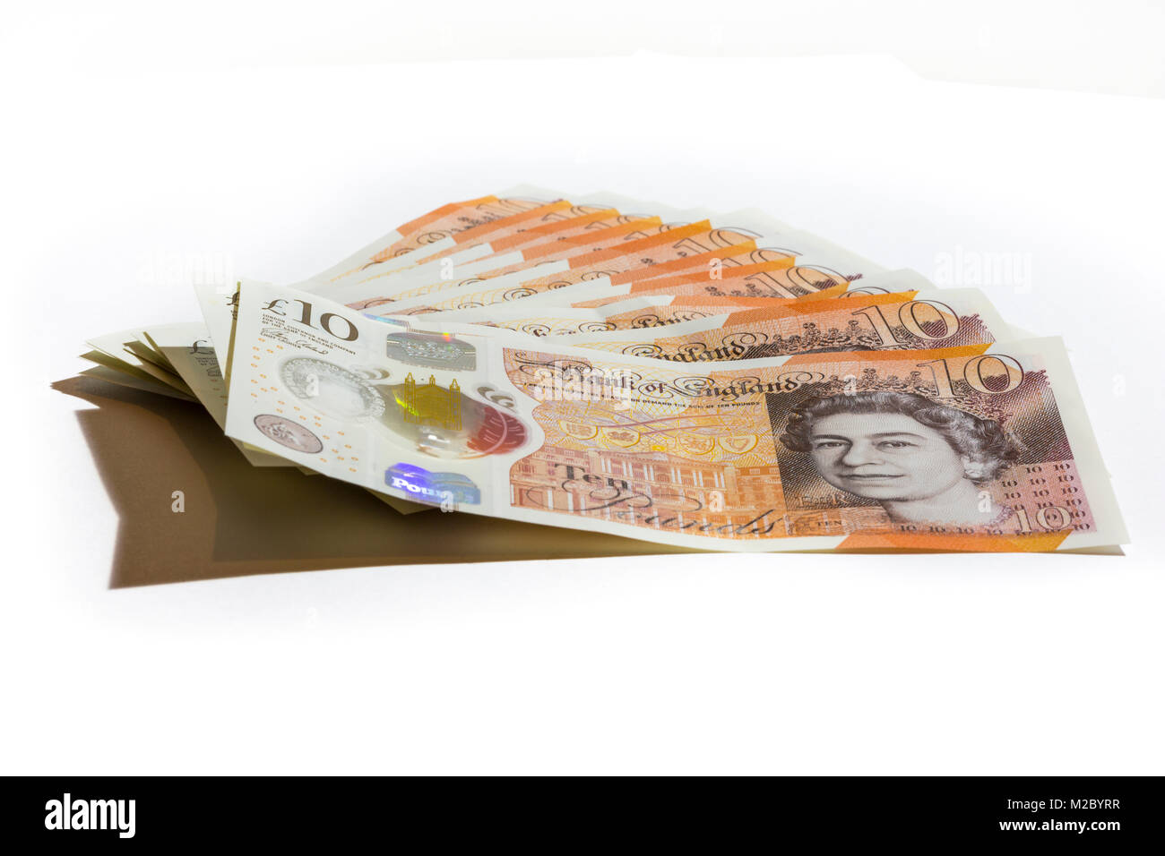 Hundert Pfund in zehn Pfund Noten. Stockfoto