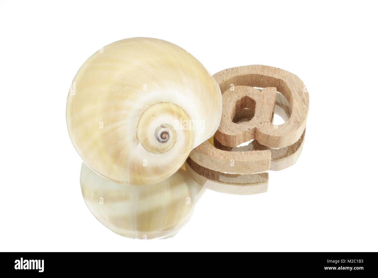 Symbolische Darstellung eines langsamen Internet mit Schnecke und Zeichen Stockfoto