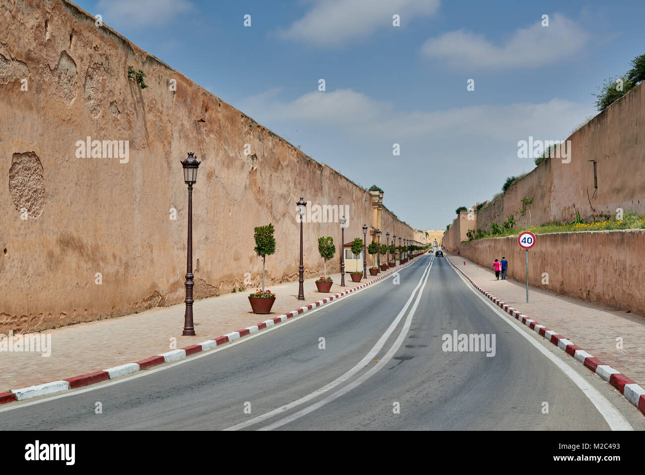 Außenwand von Kings Palace, Meknes, Marokko, Afrika Stockfoto