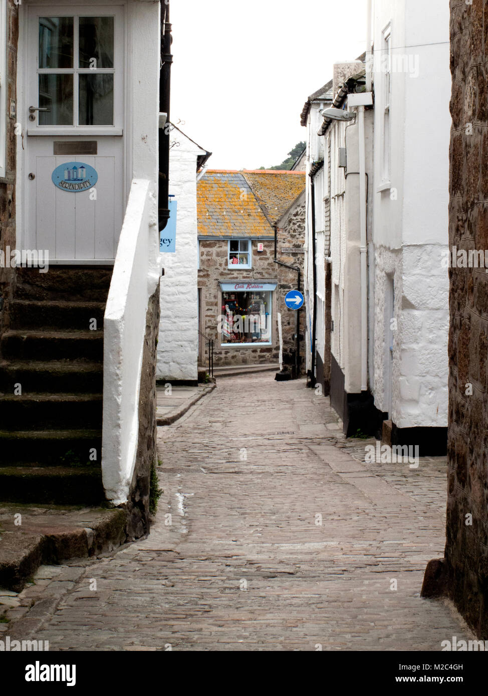 St Ives, Straßen und Häuser Stockfoto