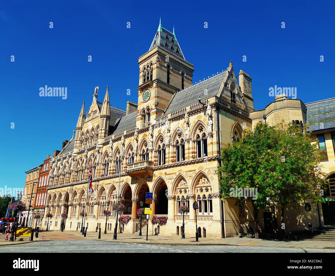 Northampton City Guildhall. Neo-gotischen Architektur Gebäude im Vereinigten Kngdom. Stockfoto