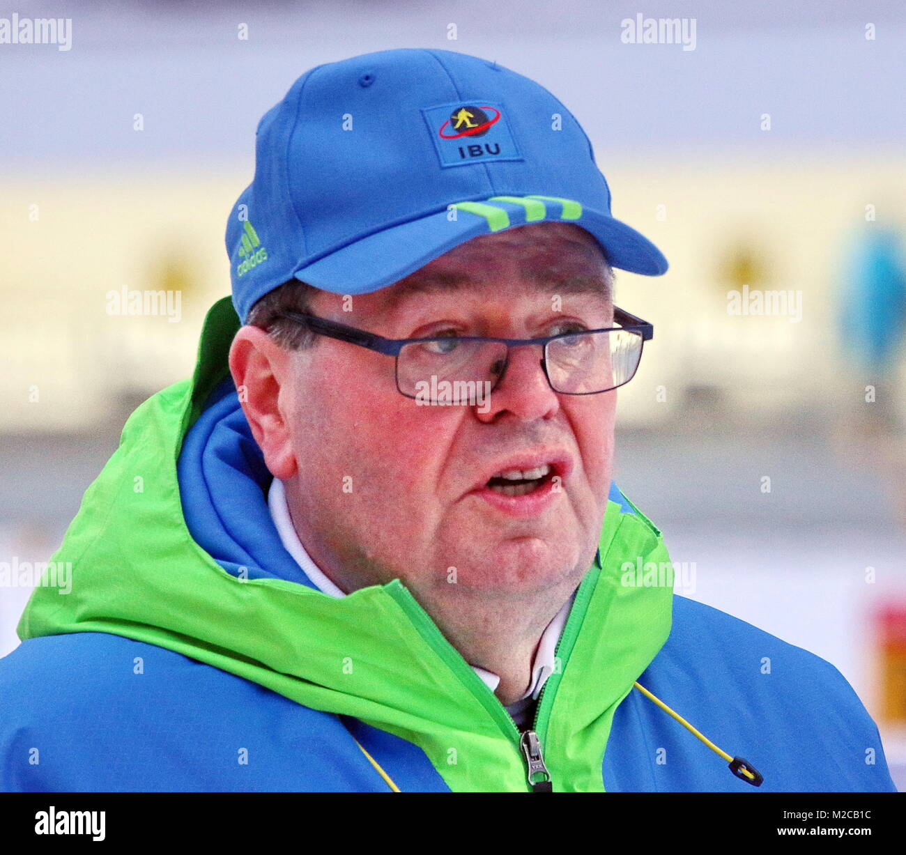 Thomas Pfüller, Generalsekretär, Deutscher Skiverband (DSV), beim IBU Weltcup Biathlon Massenstart Herren in Ruhpolding Stockfoto