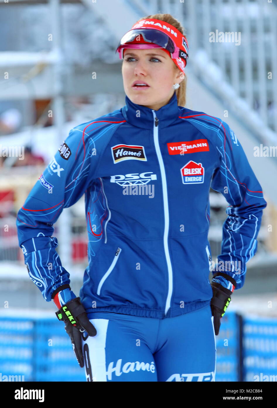 Gabriela Soukalova (Tschechien) beim IBU Weltcup Biathlon Massenstart Frauen in Ruhpolding Stockfoto