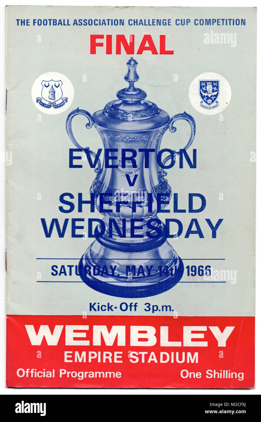 Fußball-Programm: FA-Cup 1966, Everton v Sheffield Mittwoch. Everton gewann 3-2. Stockfoto