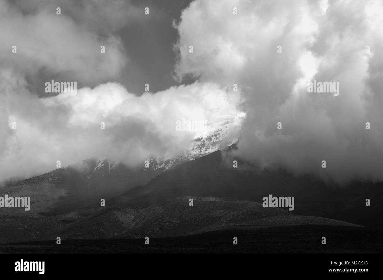 Chimborazo, einem derzeit inaktiv Stratovulkan in den Kordilleren der Ecuadorianischen Anden Stockfoto