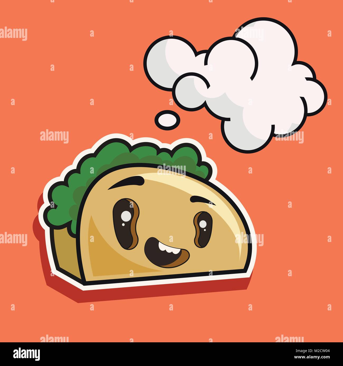 Cute Toastbrot Comicfigur auf weißem Hintergrund Vektor-illustration isoliert. Lustig positive und freundliche Bäckerei Konditorei emoticon Gesicht Symbol. Stock Vektor