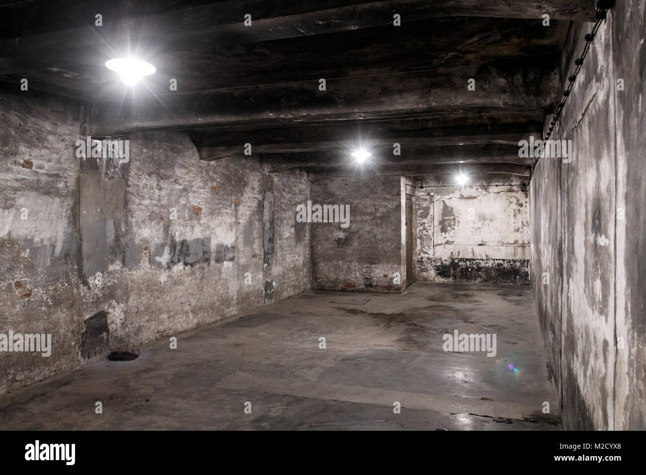 Auschwitz, weniger Polen/Polen - 04.Februar 2018: Auschwitz Birkenau, Nazi Konzentrations- und Vernichtungslager. Stockfoto