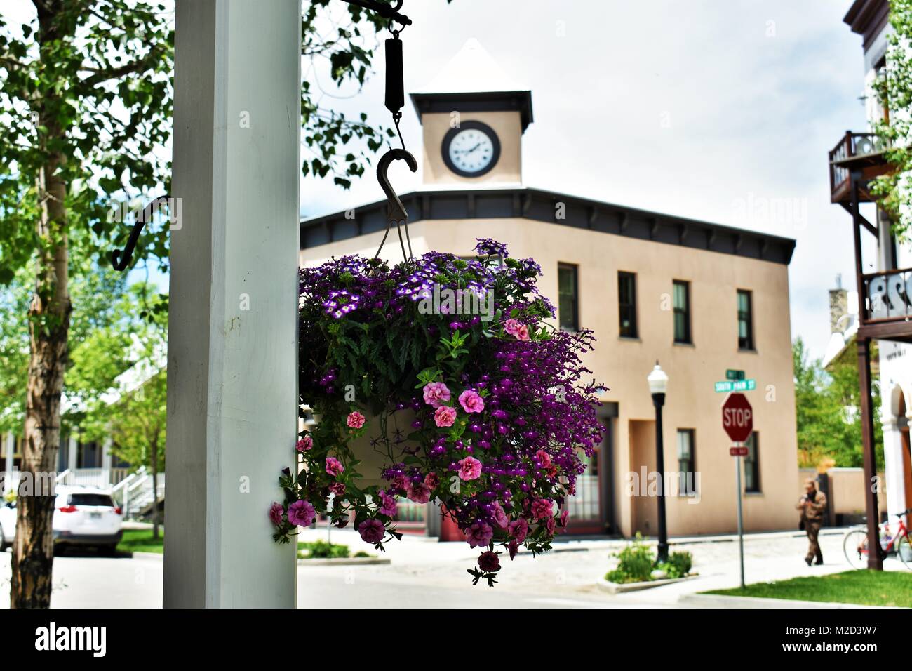 Kleine Stadt Straße Ecke von South Main Street Buena Vista Colorado Stockfoto