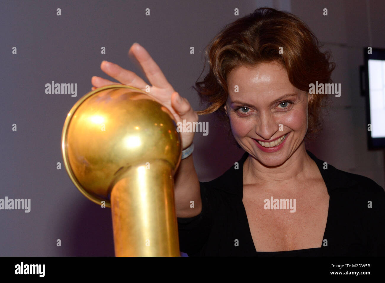Catherine Flemming bei der ARD Blue Hour Party im Museum für Kommunikation in Berlin am 07.02.2014 Stockfoto