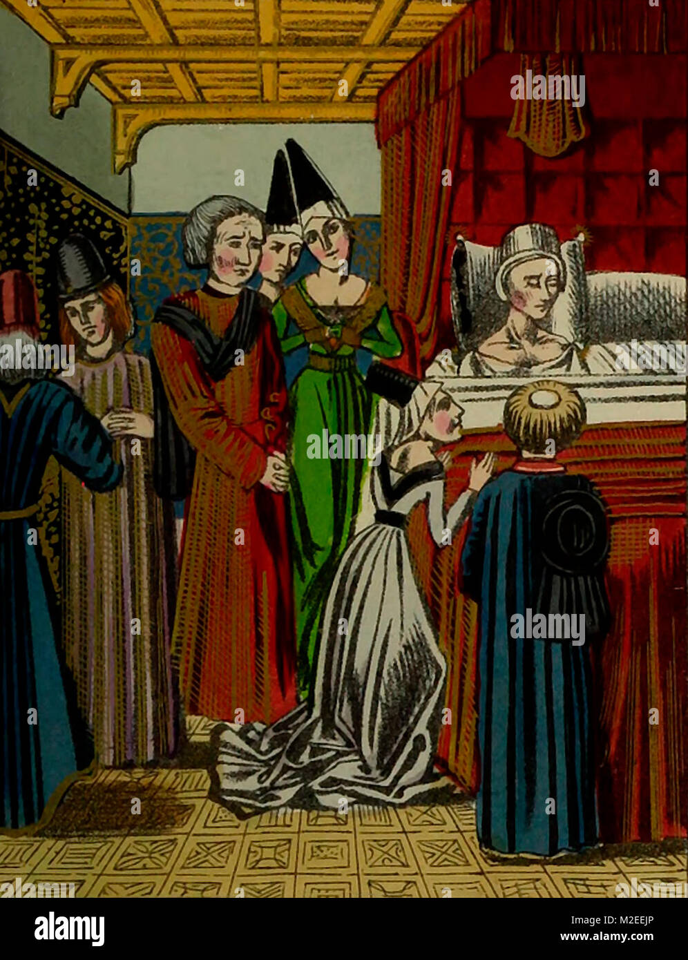 Der Tod der Königin Anne von Böhmen, mit Richard II. Stockfoto