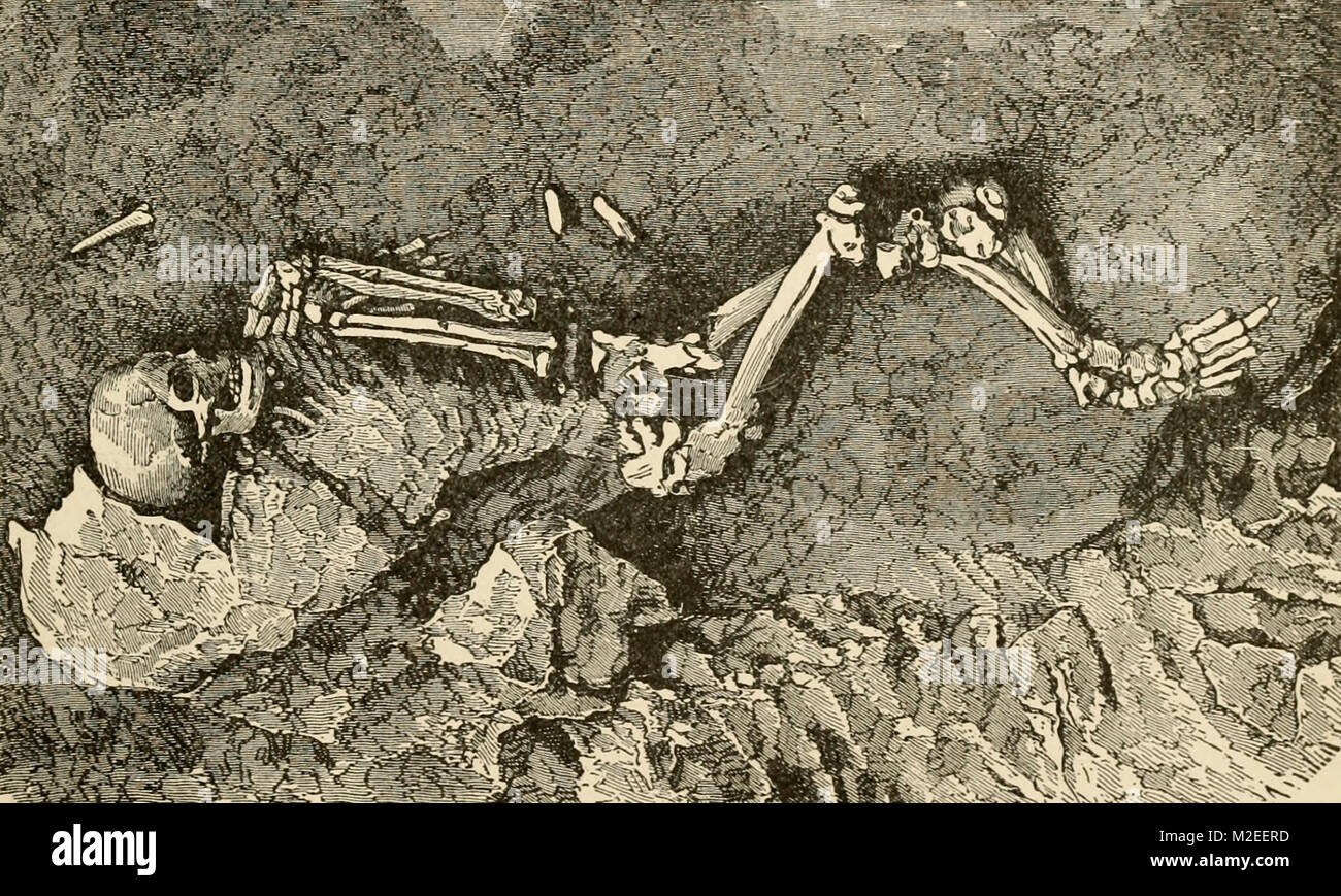 Überreste einer prähistorischen Menschen Stockfoto