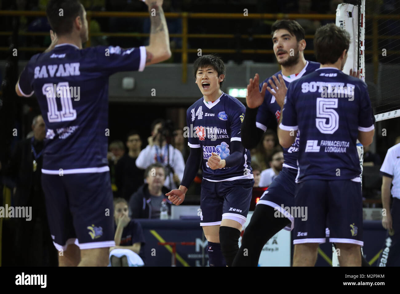 #14 YUKI ISHIKAWA (Latina) Modena vs Latina 4.Feb.2018 Volleyball Super Lega UnipolSai in Modena Italien PalaSport G. Panini Credit: takahisa Hirano/LBA/Alamy leben Nachrichten Stockfoto