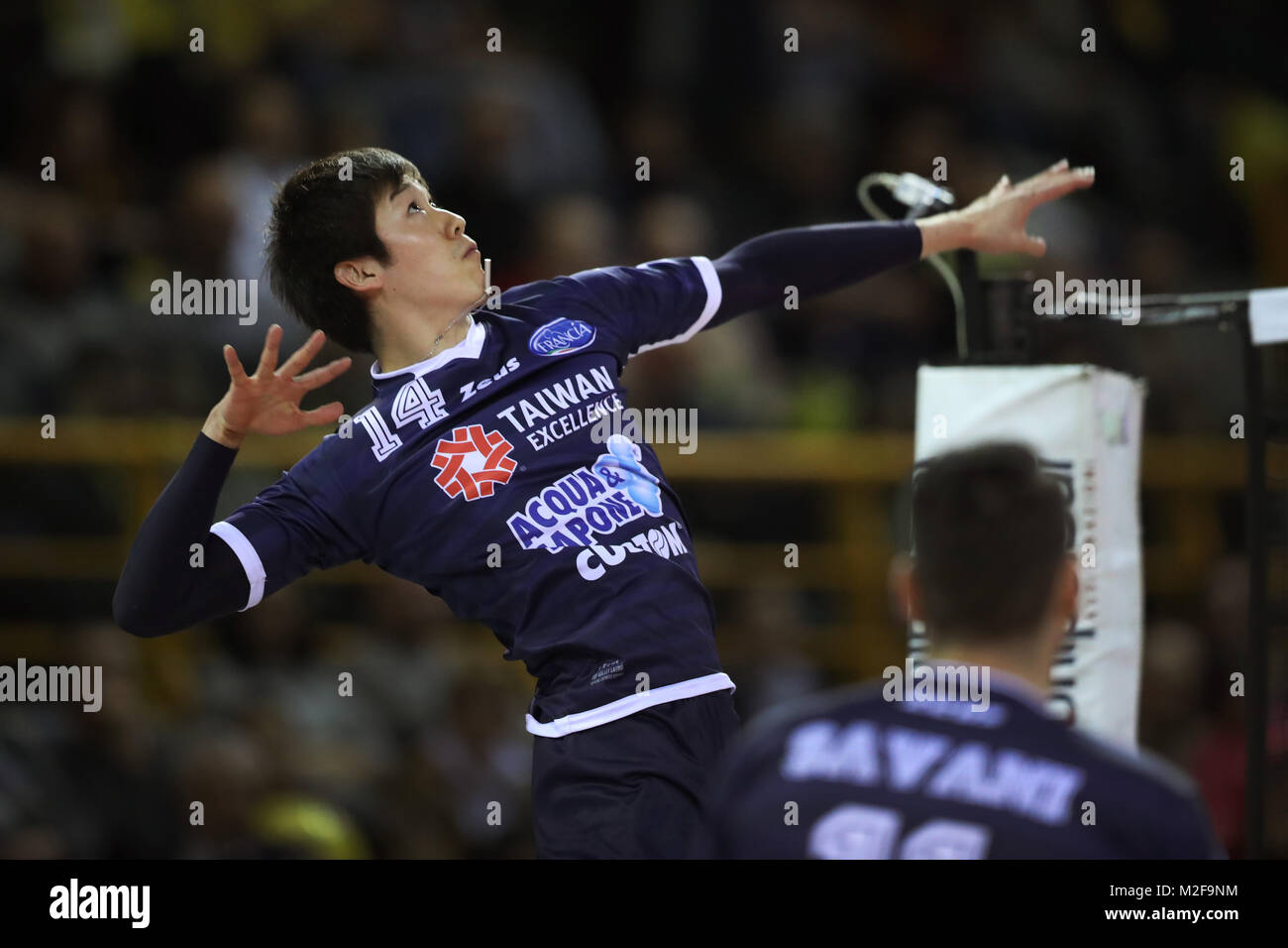 #14 YUKI ISHIKAWA (Latina) Modena vs Latina 4.Feb.2018 Volleyball Super Lega UnipolSai in Modena Italien PalaSport G. Panini Credit: takahisa Hirano/LBA/Alamy leben Nachrichten Stockfoto