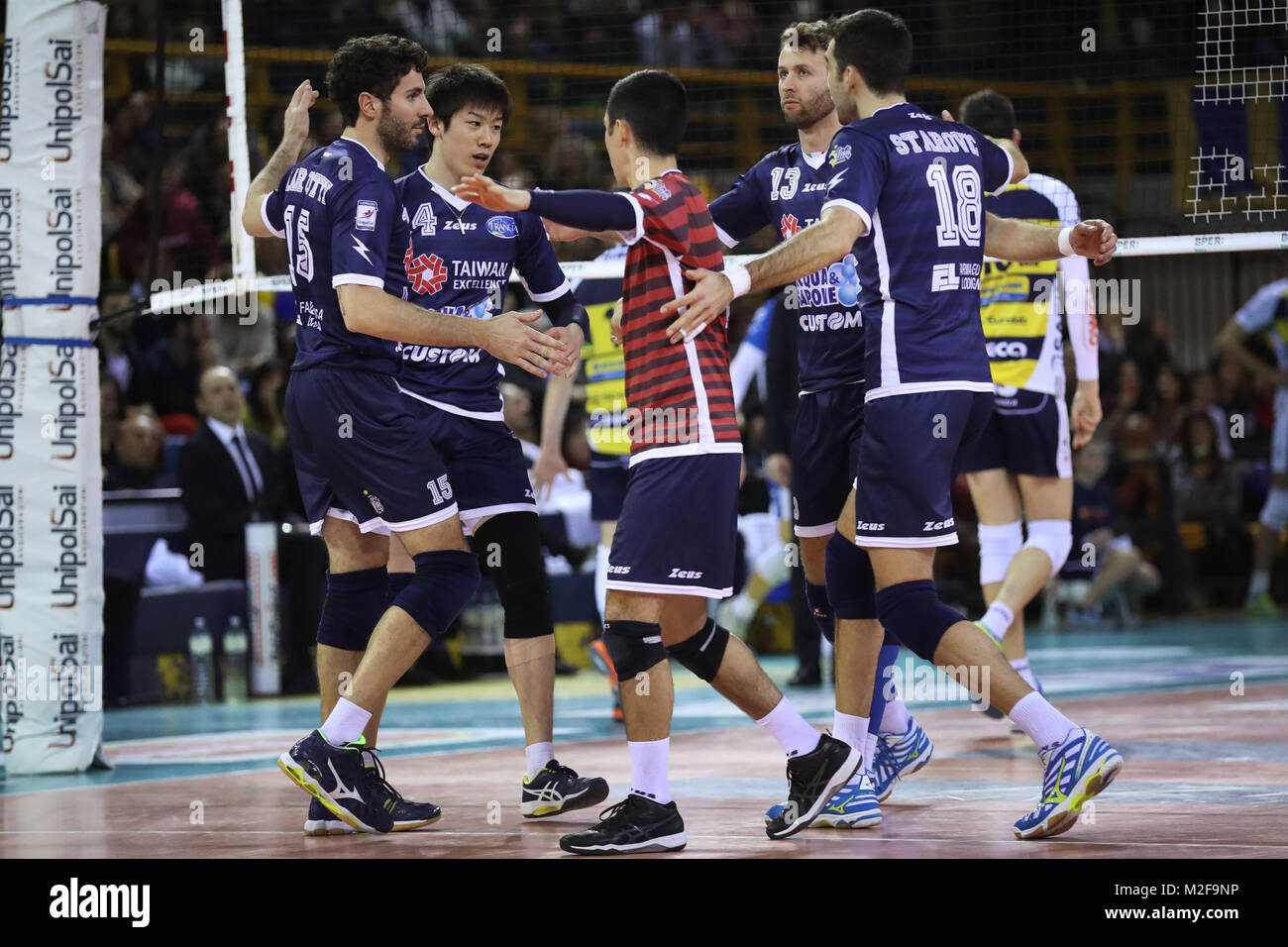 #14 YUKI ISHIKAWA (Latina) Modena vs Latina 4.Feb.2018 Volleyball Super Lega UnipolSai in Modena Italien PalaSport G. Panini Credit: takahisa Hirano/LBA/Alamy leben Nachrichten Stockfoto