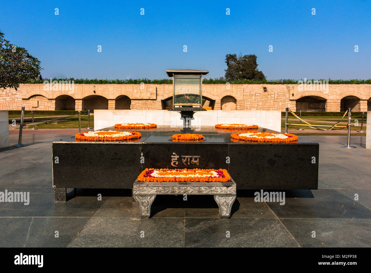 Raj Ghat - Mahatma Gandhi Krematorium, Neu Delhi, Indien Stockfoto