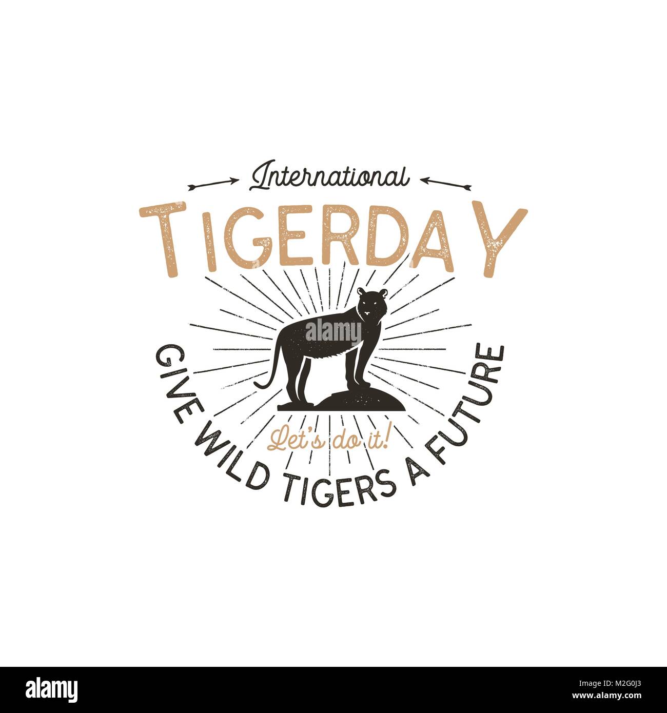 Internationale tiger Tag Emblem. Wild animal Abzeichen Design. Jahrgang ...