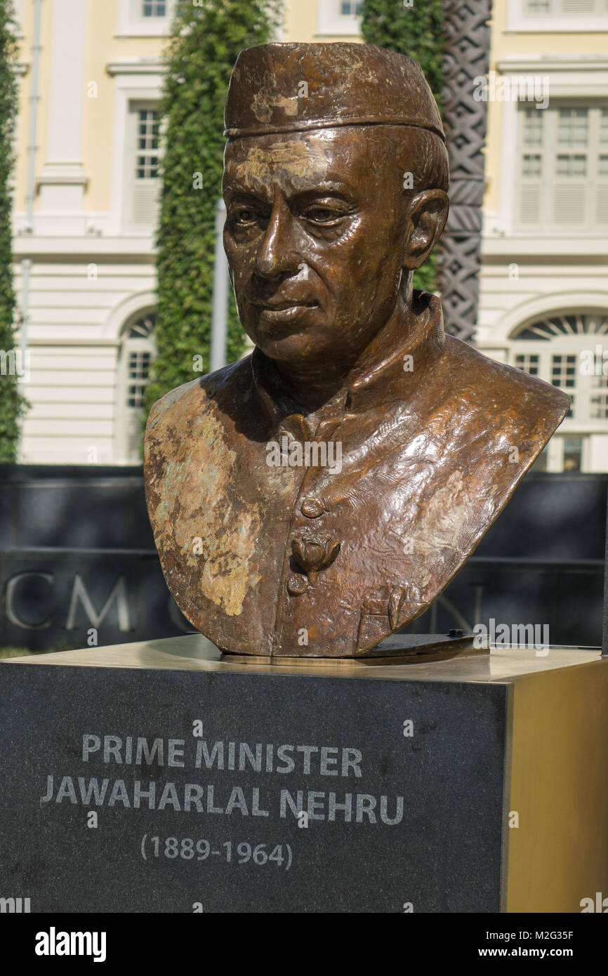 Singapur, Nehru Büste, indischen Premierminister Stockfoto