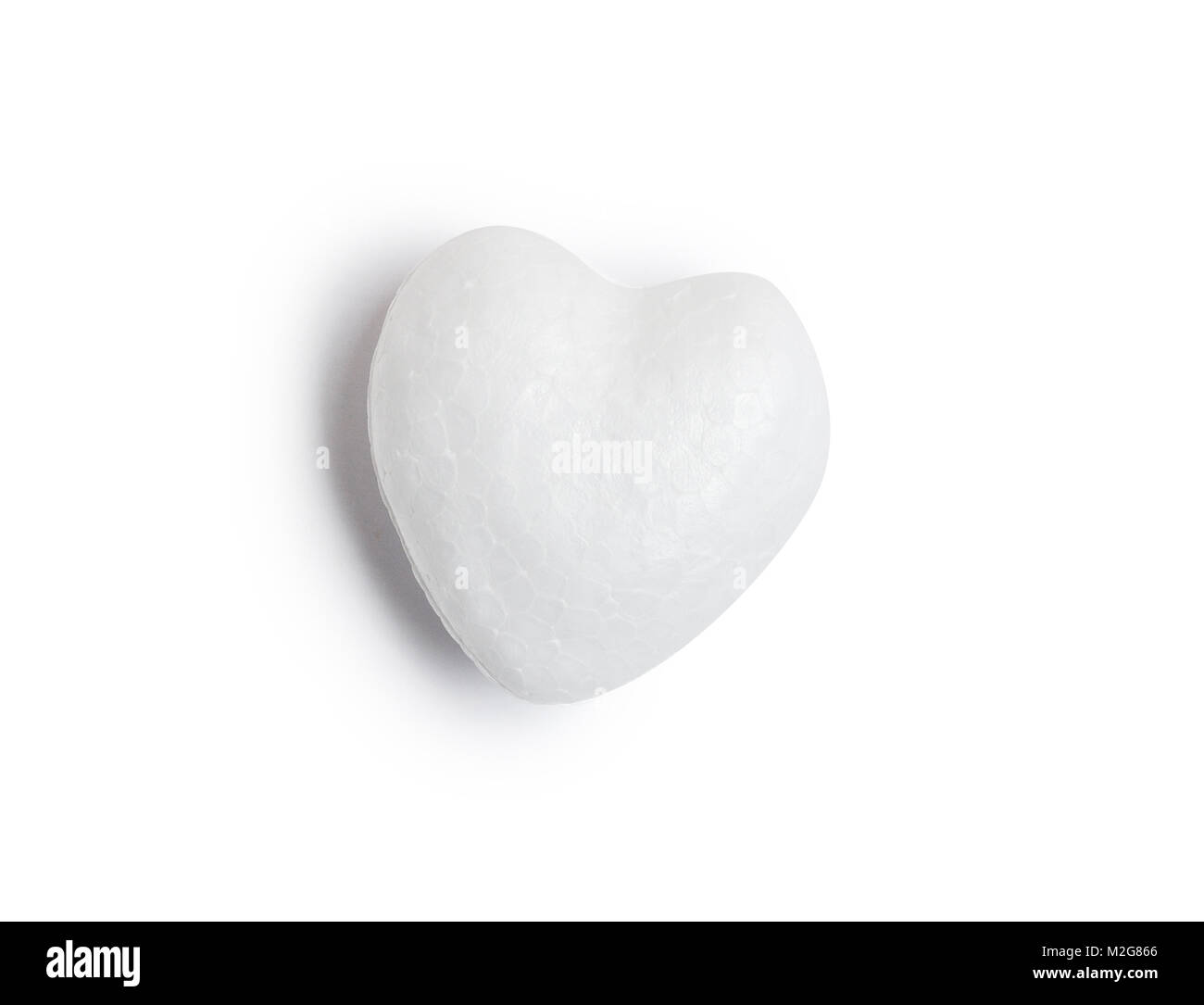 Weißen Herzen auf isolierten Freistellungsmaske auf weißem Hintergrund, Top View Abbildung zum Valentinstag oder Hochzeit Stockfoto