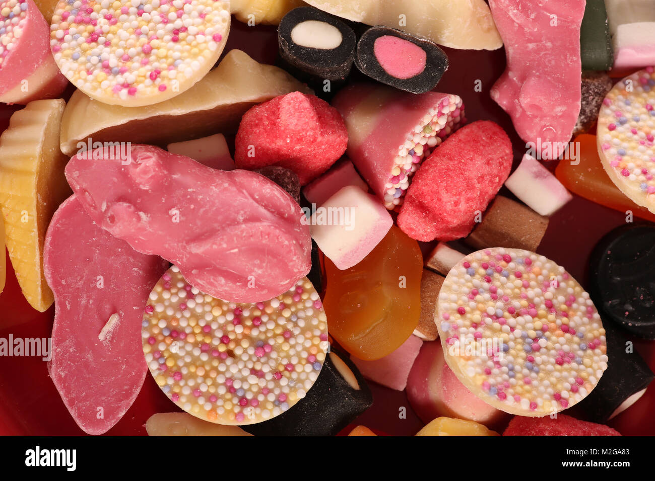 Aussuchen, Süßigkeiten abstrakt Hintergrund Stockfoto