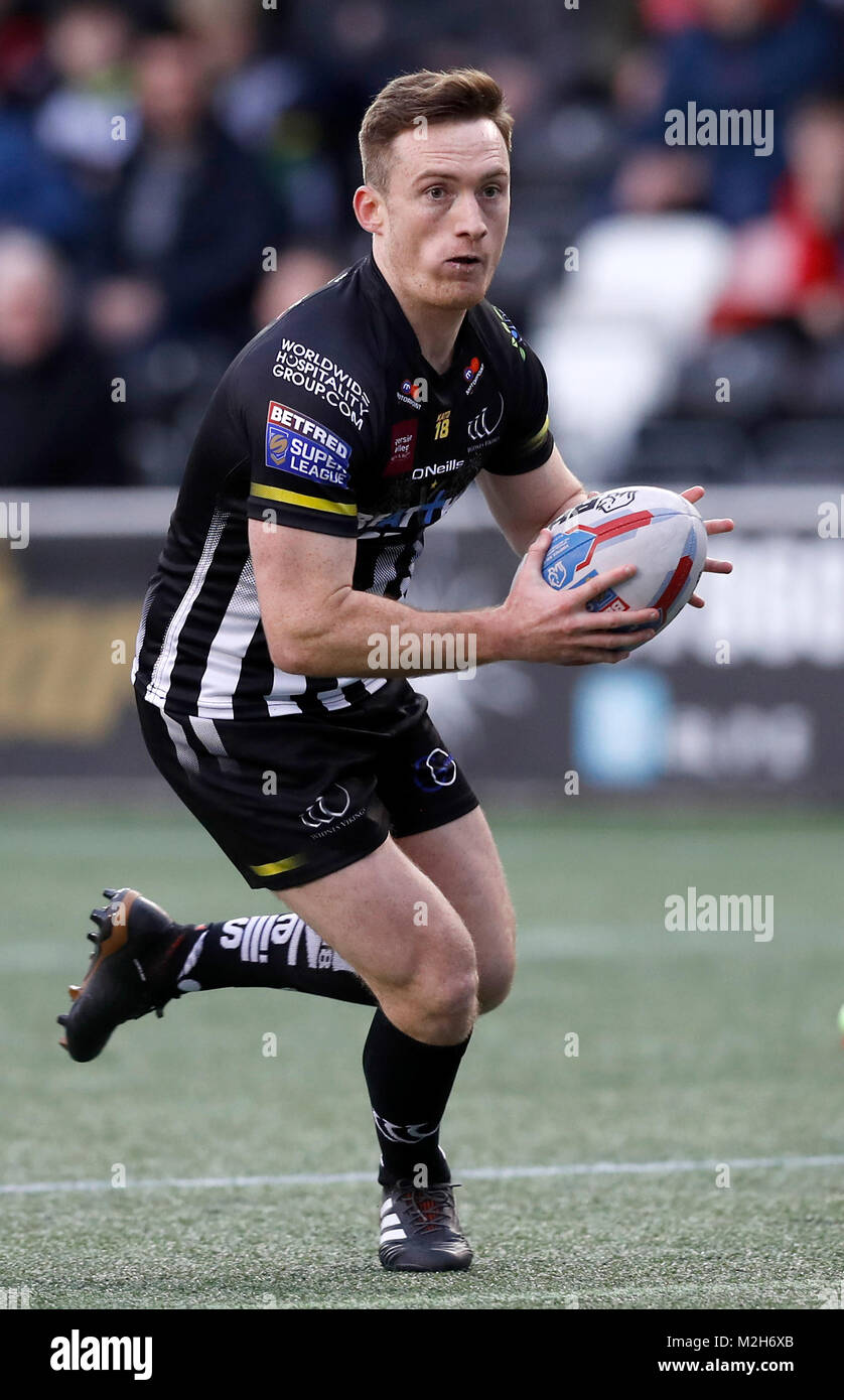 Widnes Vikings Tom Gilmore, während der Betfred Super League match Am wählen Sie Sicherheit aus, Stadion, Widnes PRESS ASSOCIATION Foto. Bild Datum: Sonntag, Februar 4,2018. Siehe PA Geschichte RUGBYLWidnes. Foto: Martin Rickett/PA-Kabel. Stockfoto