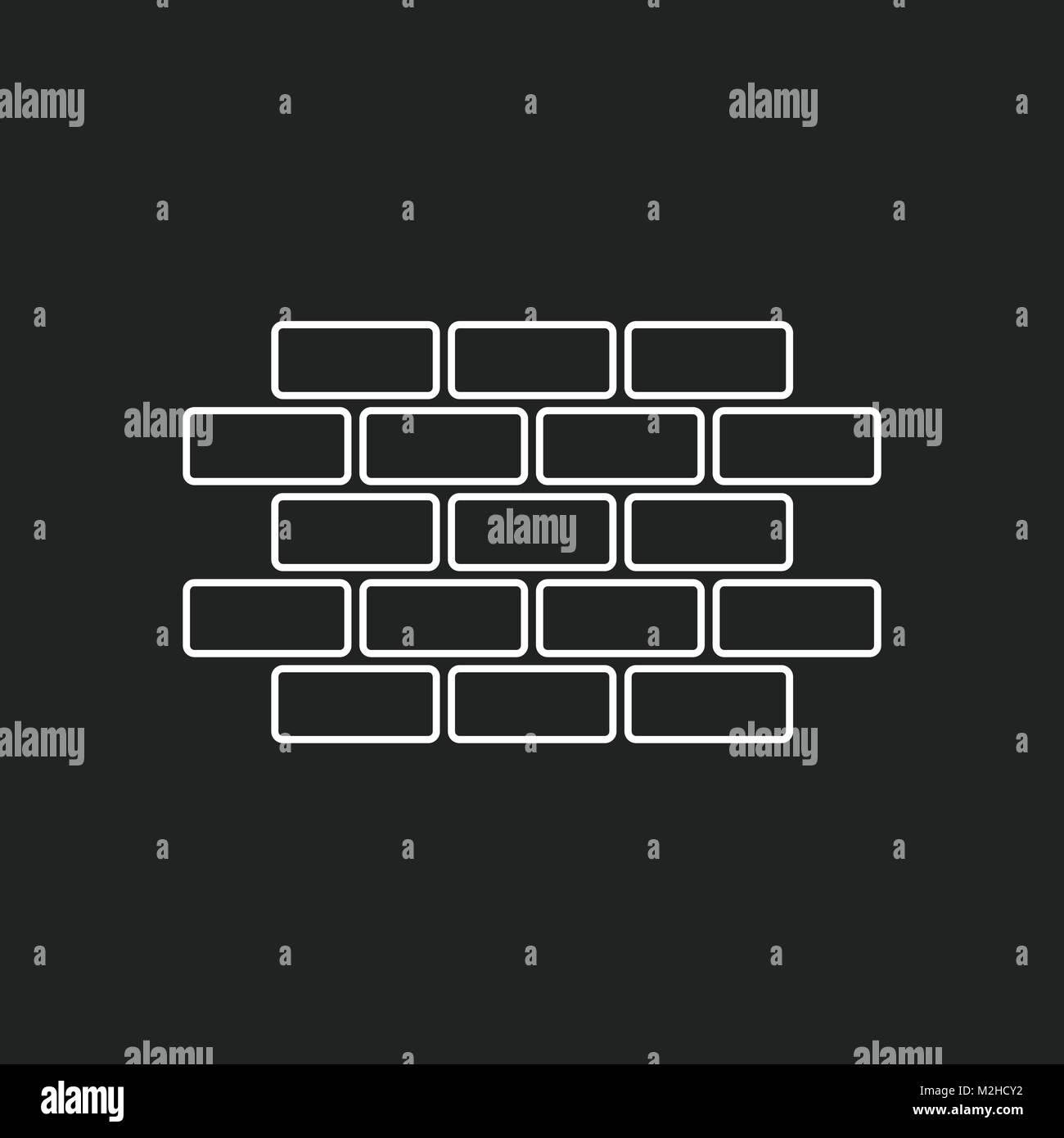Das Symbol Wand Backstein im flachen Stil auf schwarzem Hintergrund isoliert. Wand symbol Abbildung im Einklang Stil. Stock Vektor