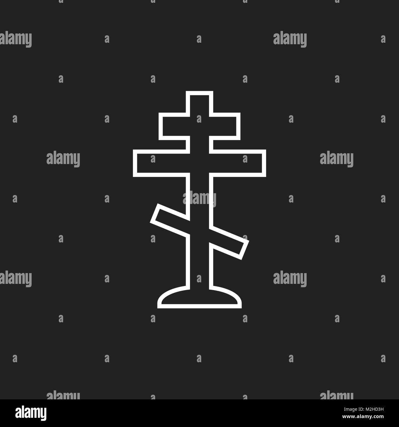 Halloween grab Symbol in der Linie Stil. Grabstein Vector Illustration. Rip-grabstein Flachbild-Symbol. Stock Vektor