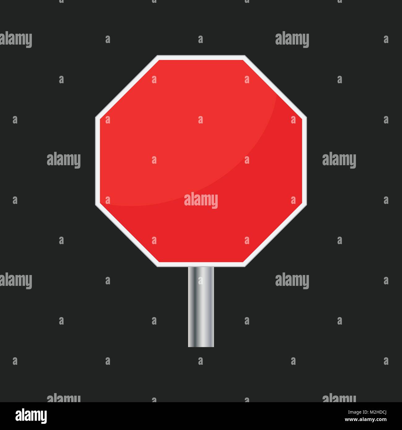 Leeres rotes Stoppschild Vektor icon. Leere Gefahrensymbol Vector Illustration. Stock Vektor