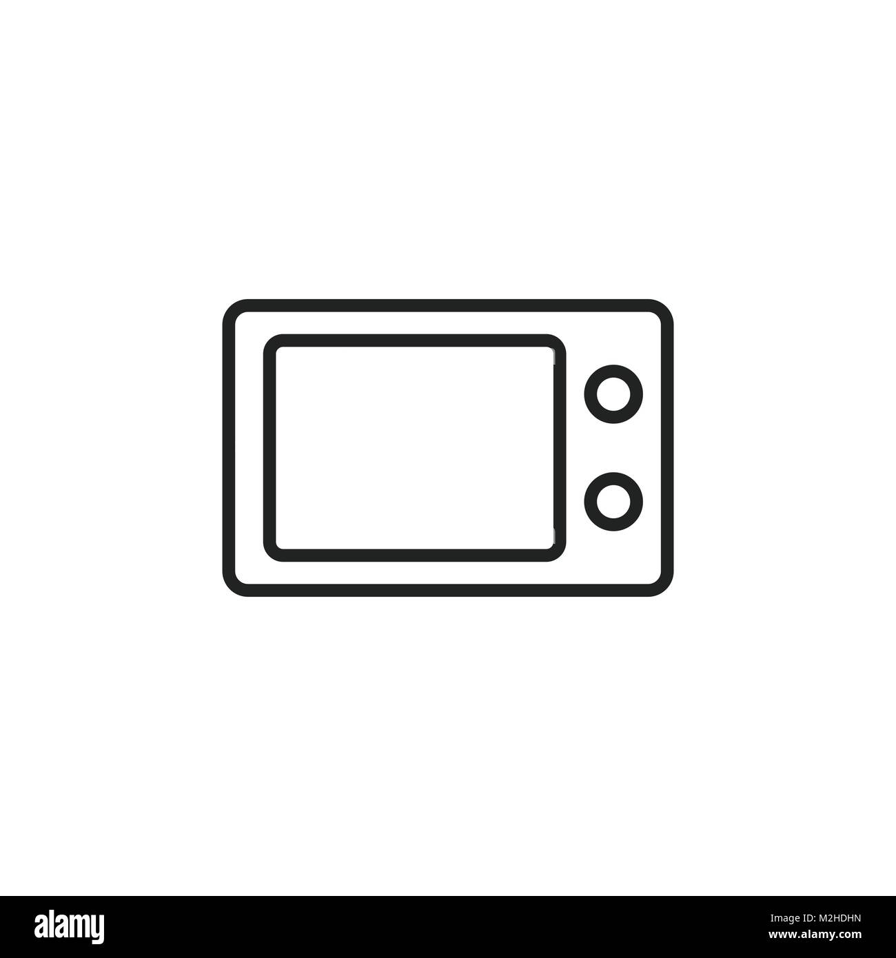 Mikrowelle flachbild Vektor icon. Mikrowelle Backofen Symbol logo Illustration. Stock Vektor