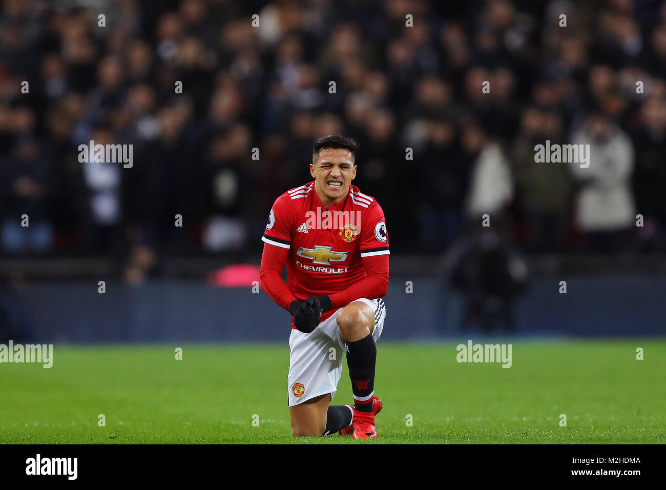 Alexis Sanchez von Manchester United - Tottenham Hotspur v Manchester United, Premier League, Wembley Stadion, London - 31. Januar 2018. Stockfoto