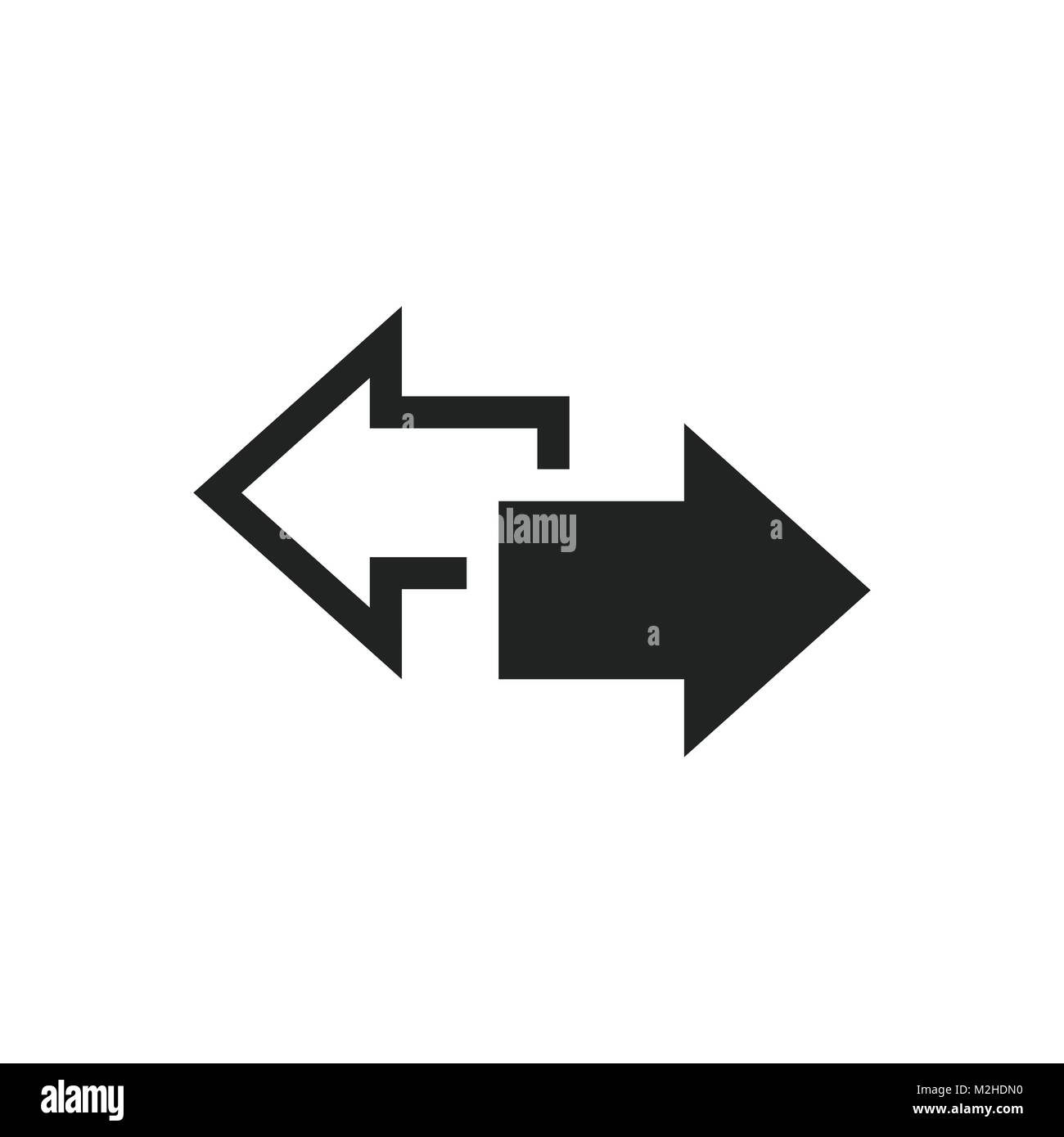 Pfeil links und rechts Vektor icon. Nach vorne zeigende Pfeil Abbildung. Geschäftskonzept. Stock Vektor