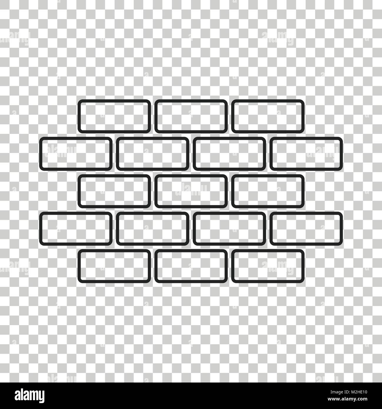 Das Symbol Wand Backstein im flachen Stil auf isolierten Hintergrund isoliert. Wand symbol Abbildung im Einklang Stil. Stock Vektor