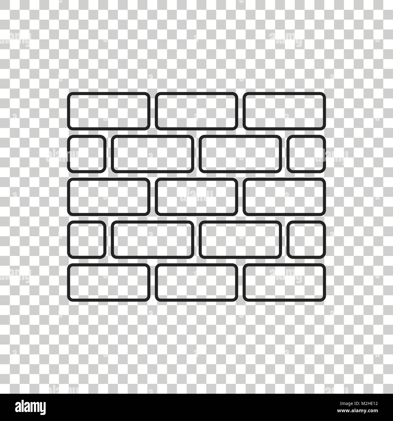 Das Symbol Wand Backstein im flachen Stil auf isolierten Hintergrund isoliert. Wand symbol Abbildung im Einklang Stil. Stock Vektor