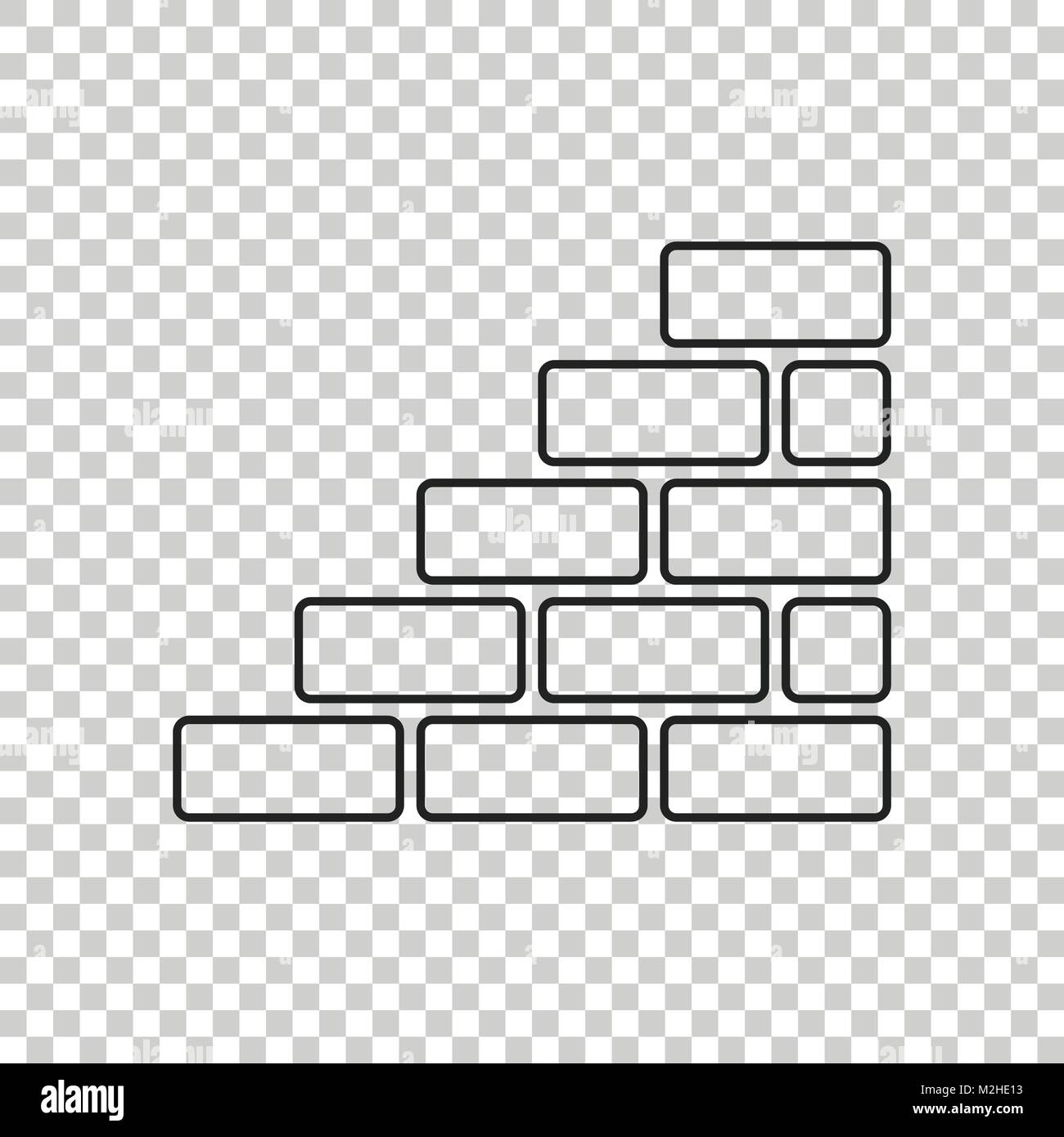 Das Symbol Wand Backstein im flachen Stil auf isolierten Hintergrund isoliert. Wand symbol Abbildung im Einklang Stil. Stock Vektor