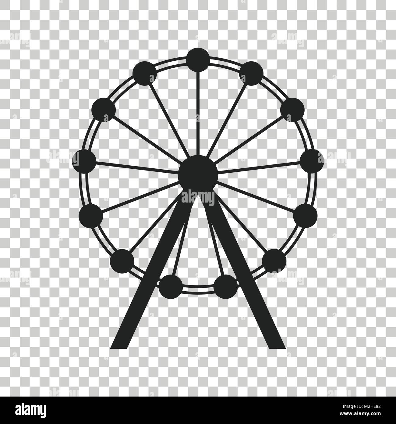 Riesenrad Vektor icon. Karussell in park-Symbol. Fahrgeschäft Abbildung. Stock Vektor