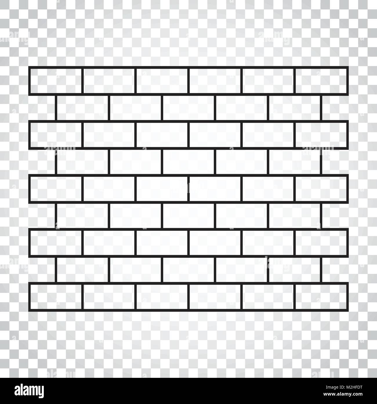 Linienstil wand Ziegel Symbol im flachen Stil auf isolierten Hintergrund. Wand symbol Abbildung. Einfaches Geschäftskonzept Piktogramm. Stock Vektor