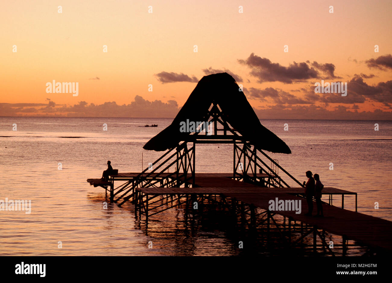 Am Pier Hotel "Victoria" in der Nähe von Pointe Aux Piments, Mauritius Stockfoto