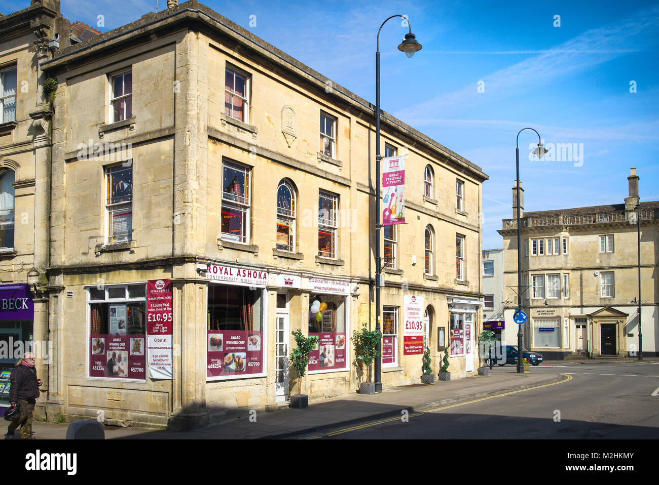 ROYAL ASHOKA indisches Restaurant im Zentrum von Chippenham Wiltshire England Großbritannien Stockfoto