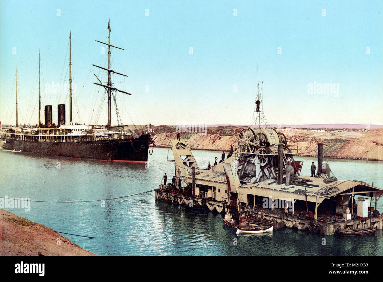 Suez Canal, Baggerarbeiten, 1905 Stockfoto