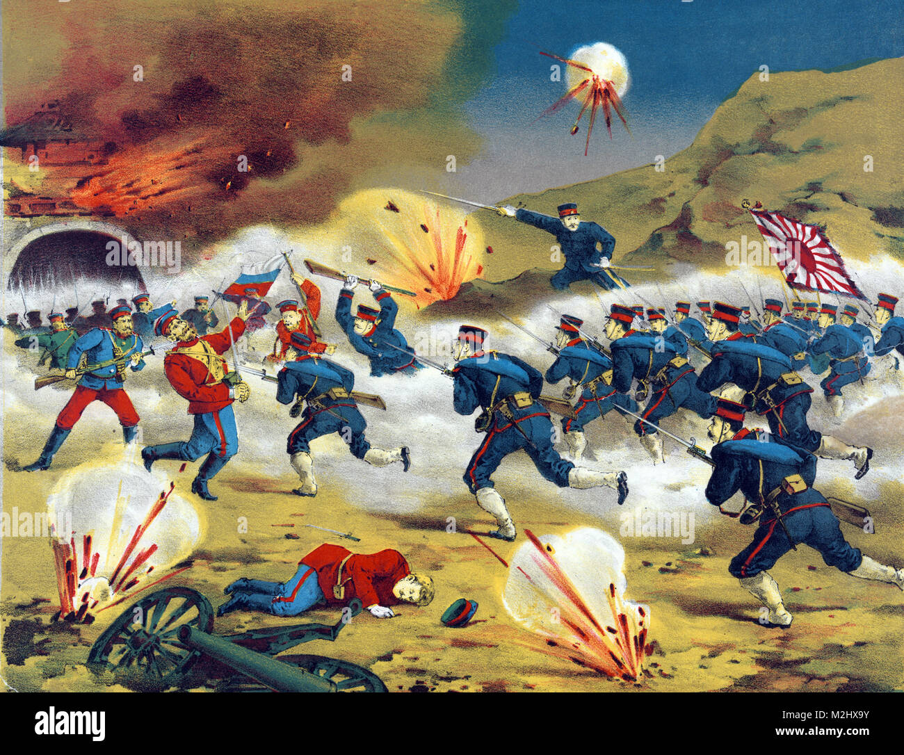 Russisch-japanische Krieg, Schlacht von Yalu, 1904 Stockfoto