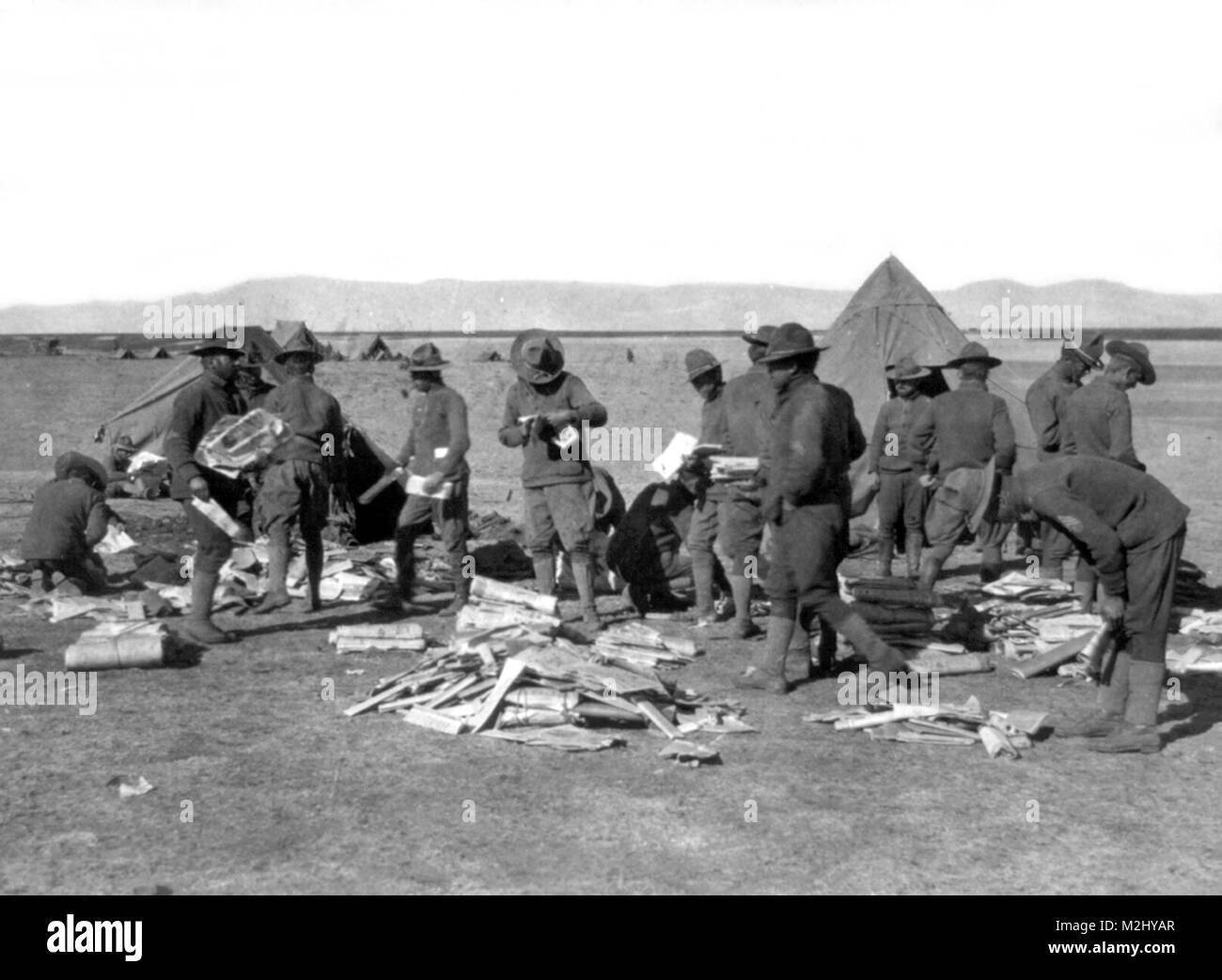 Pancho Villa Expedition, Mail von zu Hause, 1916 Stockfoto