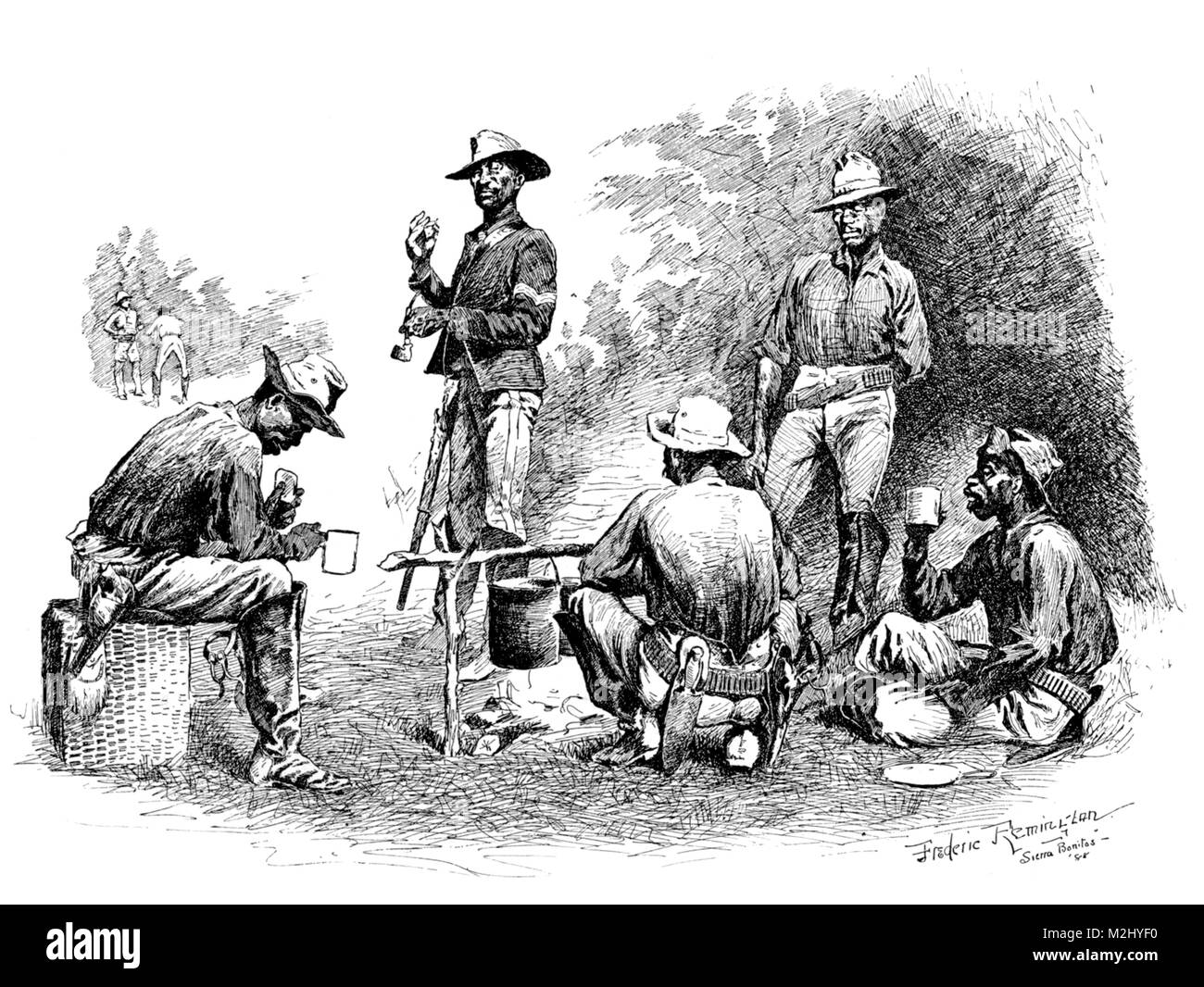 Buffalo Soldaten, 10 Cavalry Regiment, 1888 Stockfoto