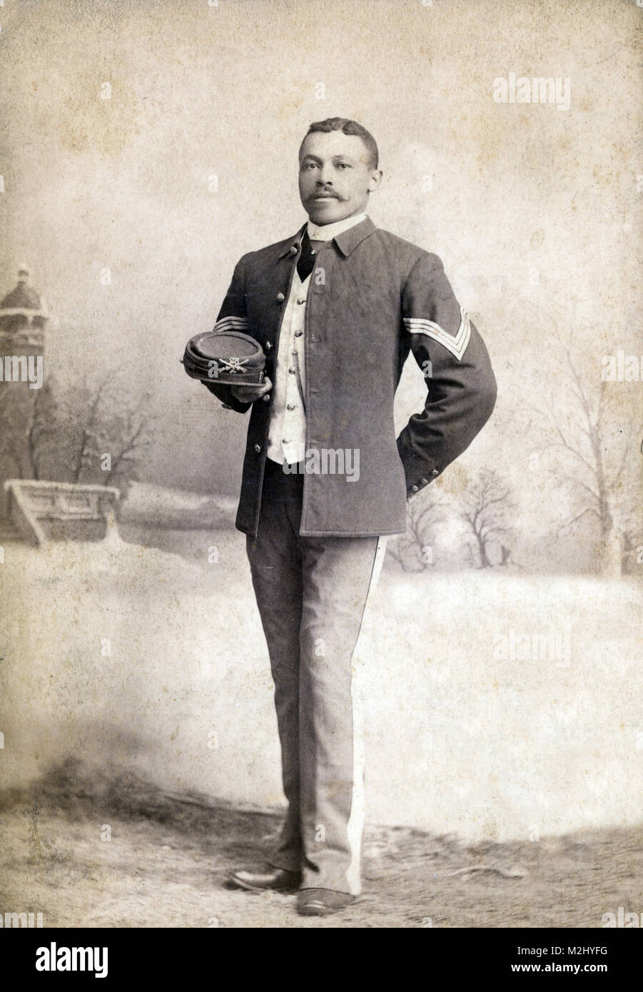 Buffalo Soldier, 25 Infanterie Regiment, 1880 s Stockfoto