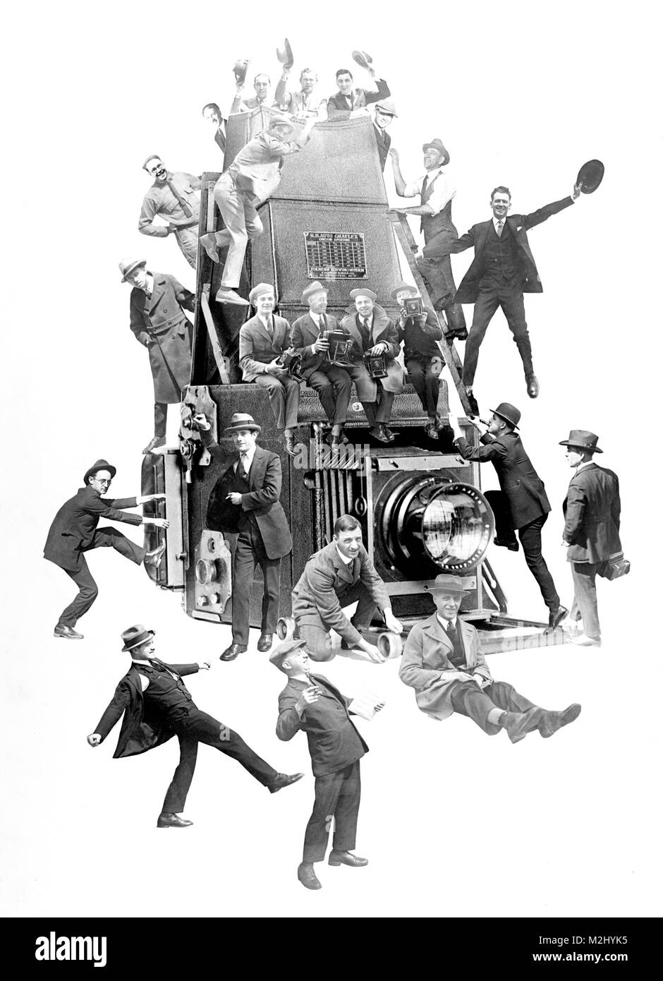 Fotomontage von Fotografen und Kamera, 1910 s Stockfoto
