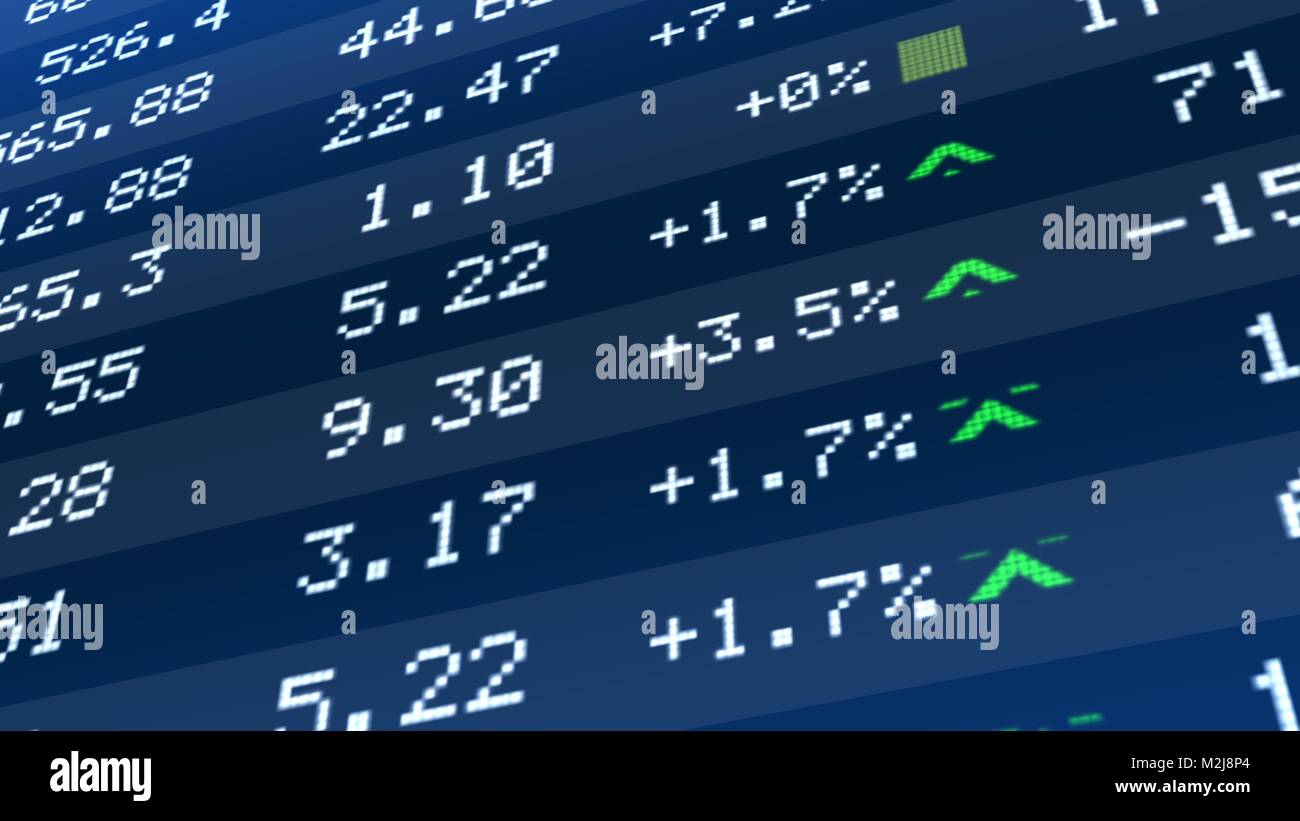 Börsencrash, Zahlen auf ticker Anzeige, Weltwirtschaftskrise, Stock Bild Stockfoto