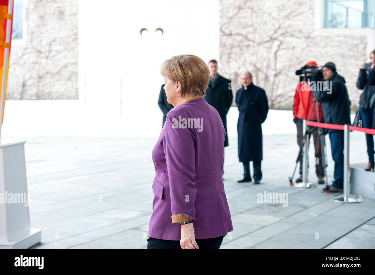 Bundeskanzlerin Angela Merkel empfängt heute den Präsidenten der Republik Tunesien, Moncef Marzouki die politische Situation in Tunesien und Nordafrika, vor allem in Mali zu diskutieren. Stockfoto