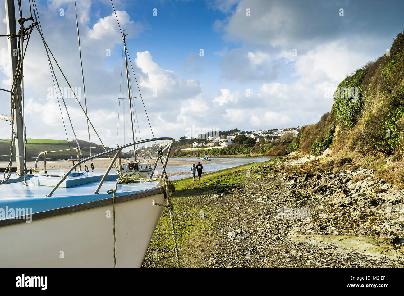 Der Fluss Gannel in Newquay Cornwall. Stockfoto