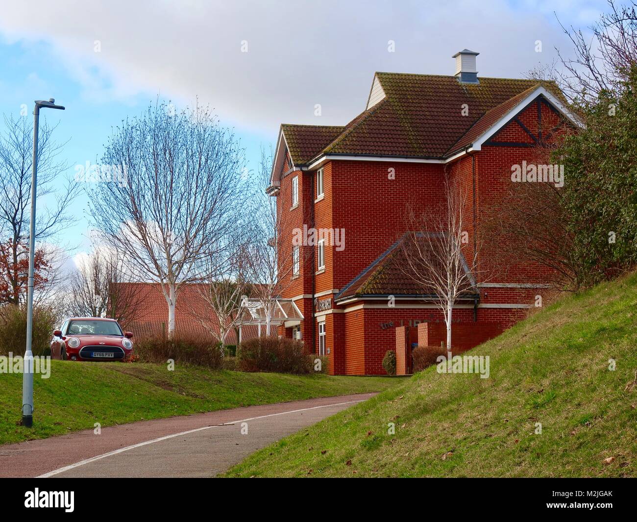 Die Bibliothek Grange Farm, Kesgrave, Suffolk, Großbritannien. Stockfoto