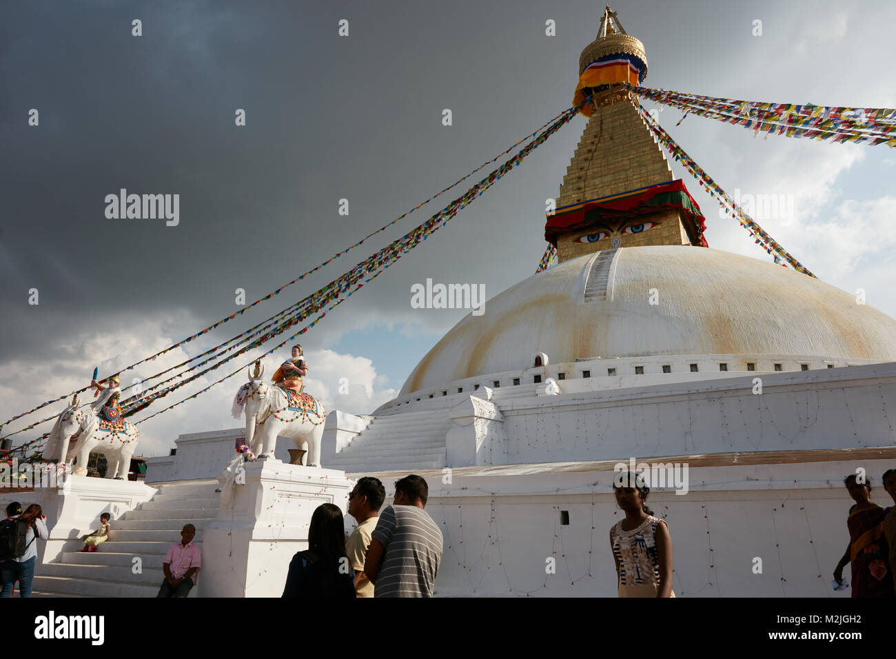 UNESCO-Weltkulturerbe Boudhanath in Kathmundu Nepal Stockfoto