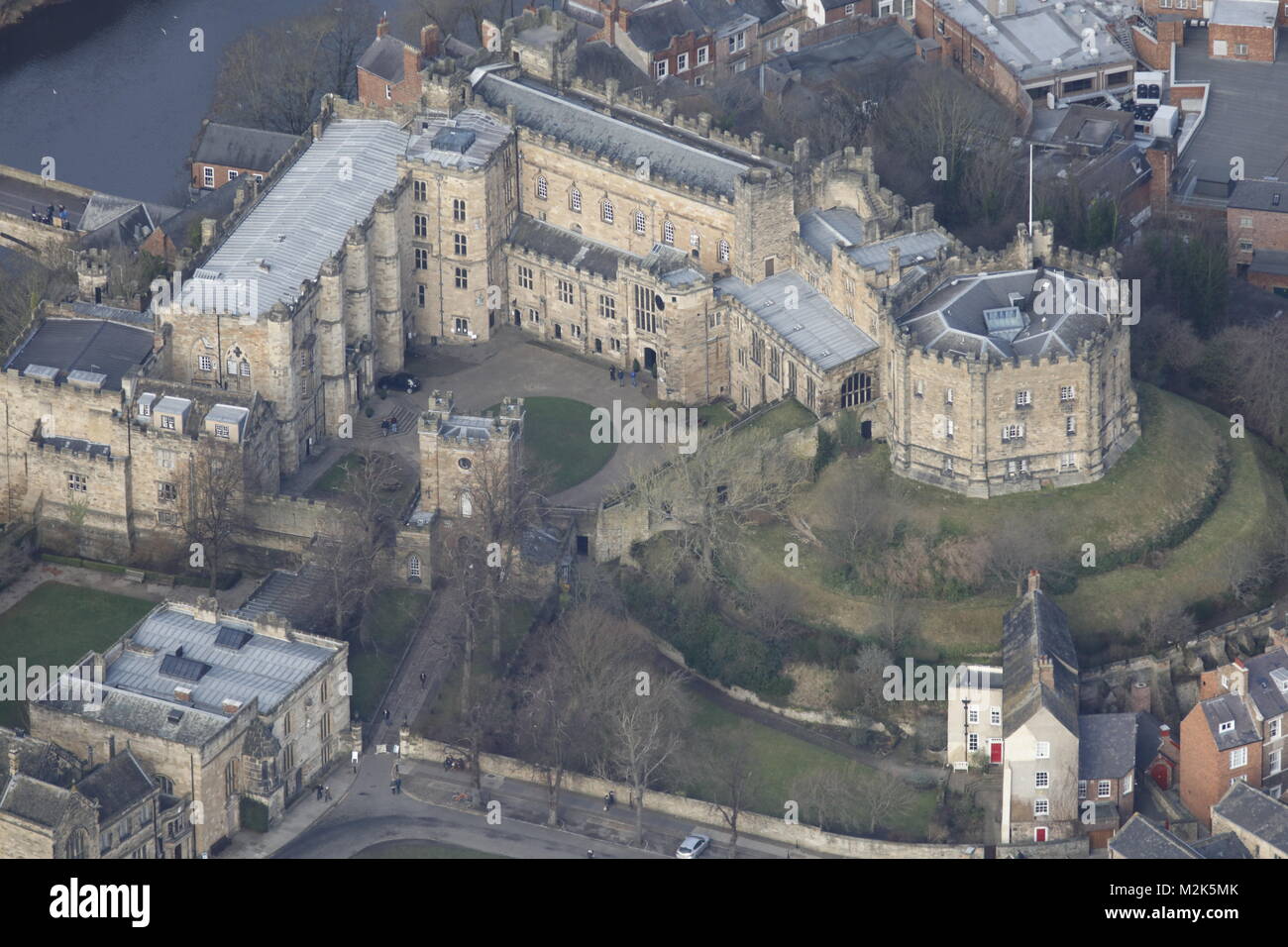 Ein Luftbild von Durham Castle Stockfoto