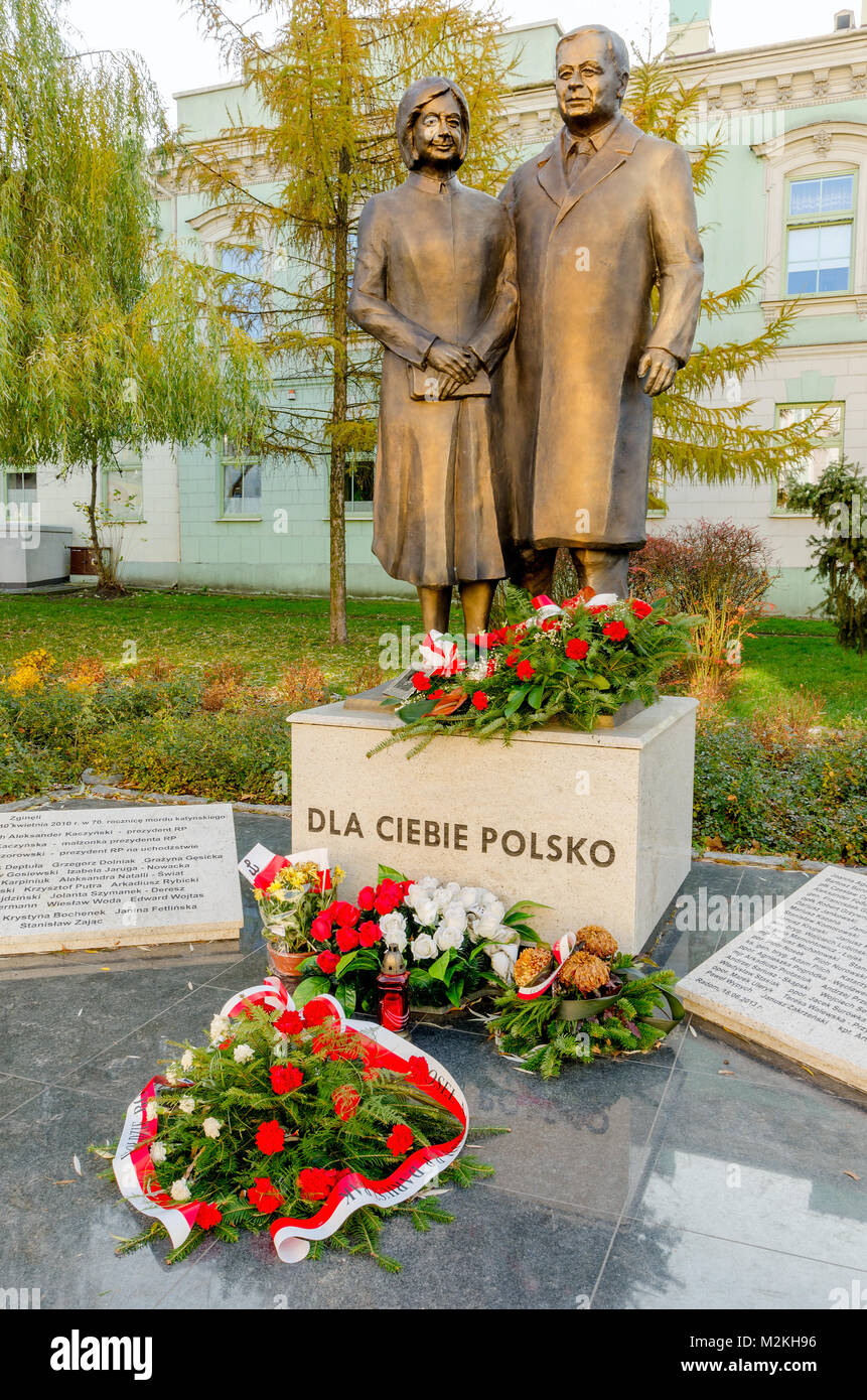 Lech und Maria Kaczynski Memorial, Radom, Woiwodschaft Masowien, Polen, Europa. Stockfoto